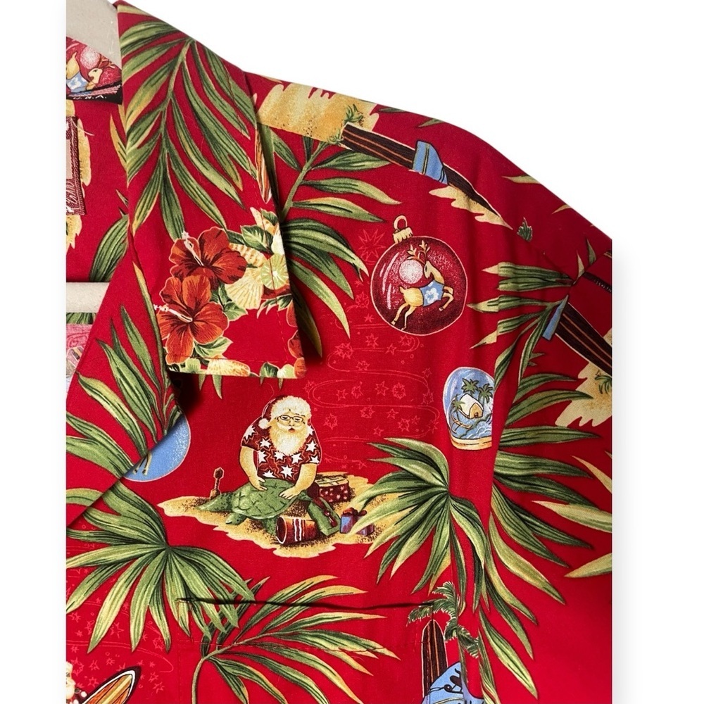 RJC men’s Christmas Hawaiian Santa Aloha made in USA button down short sleeve XL - Picture 6 of 8